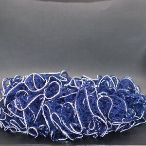 Homemade Navy Blue Ruffle Scarf